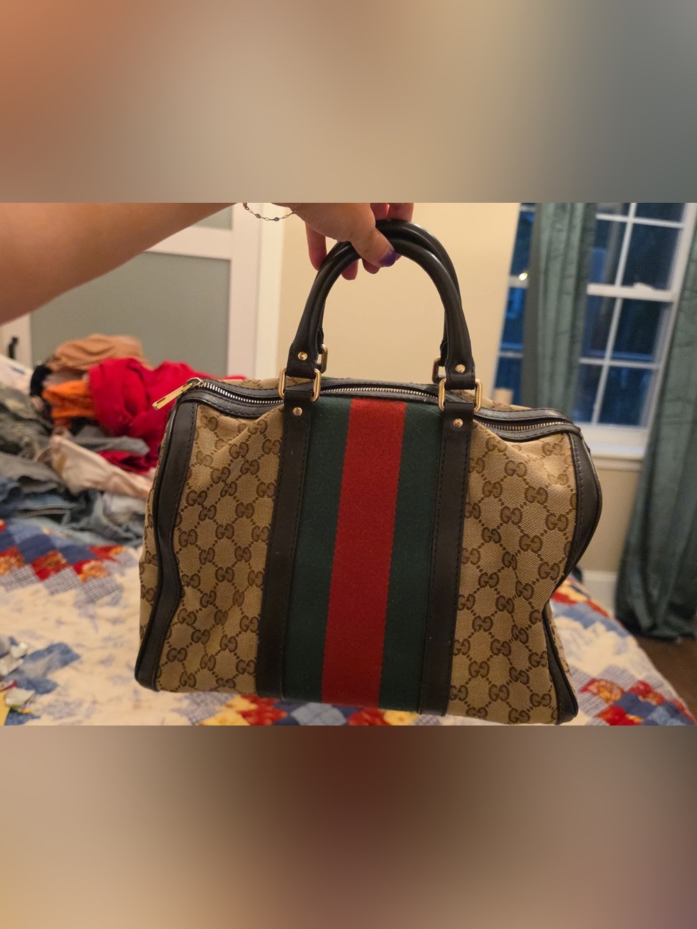Gucci Monogram Canvas Boston Bag